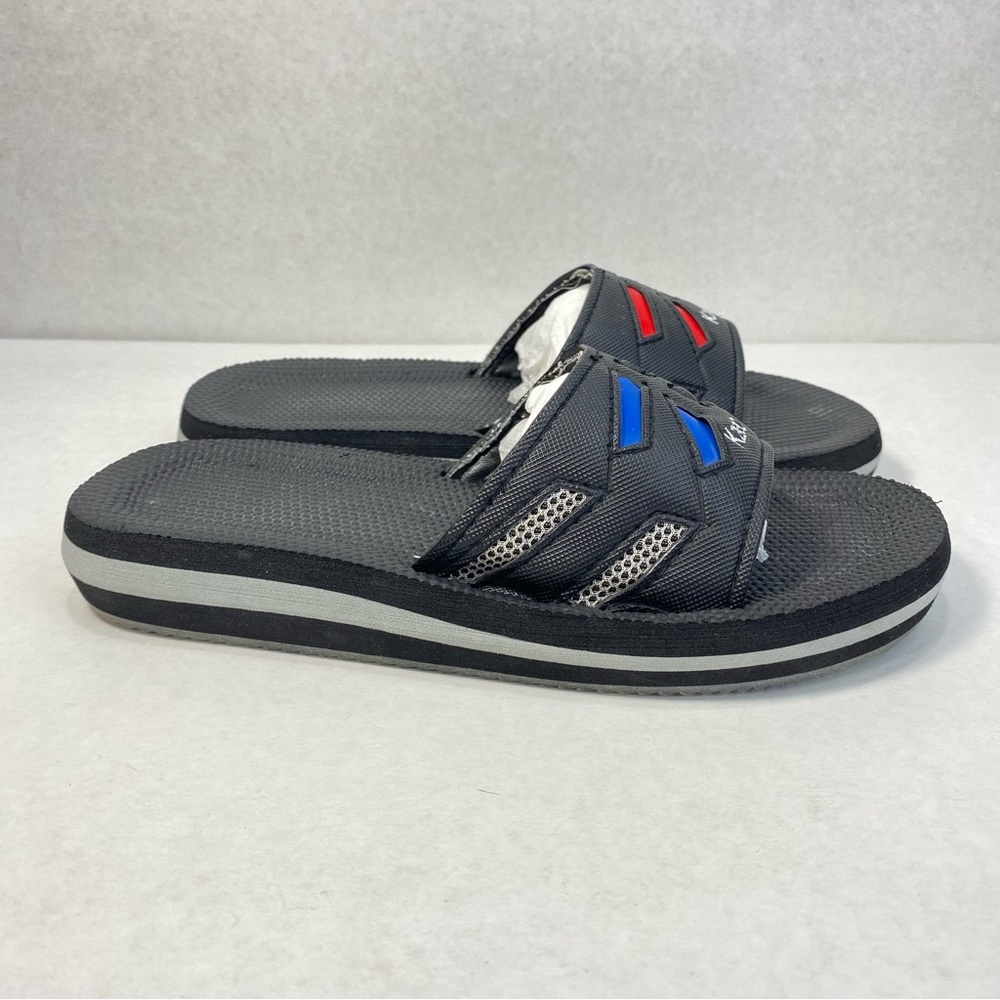 Kaepa Karla Slides Flip Flops Slip On Sandals Black/ Red/ Blue; Women’s Size 7